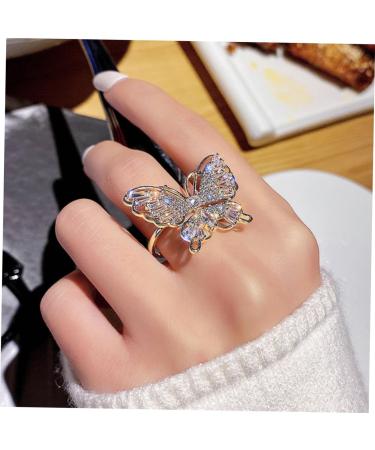 minkissy Ring Women Jewelry Gothic Fashion Finger Accessory Bithday for Women Nail Art Decoration Rhinestone Jewelry Finger Jewelry Copper Temperament Birthday Present Miss - Buy Online on GoSupps.com