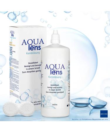 AQUA Lens Contact Lens Solution 360ml + Case | Premium All-in-One Soft Lens Care with HPMC - International Shipping Available - Buy Online on GoSupps.com