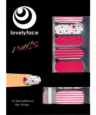 Lovelyface Nails - In Love Patterned Nail Wraps - 16 Thin Self-Adhesive Long-Lasting Nail Wraps - Nail Stickers - Nail Polish Strips - Nail Stickers for Sticking - Nail Stickers Non Toxic
