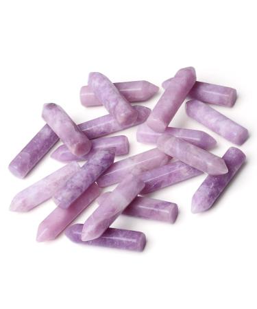 MAIBAOTA Lepidolite Healing Crystals Gifts Wands Hexagonal Pointed Gemstones Set Bulk for Women Beginner Chakra Stones Nature Reiki Spiritual Energy Balancing Protection Crystal 10pcs