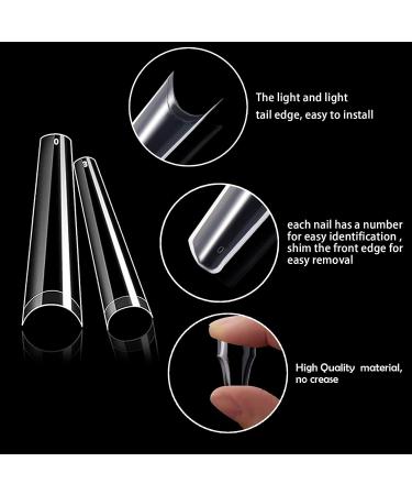240 Pieces Nail Tips - Transparent Half Cover Acrylic Extensions for DIY Nail Art | 12 Sizes Clear French Wrong Nails - Buy Online on GoSupps.com