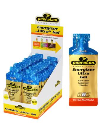 Peeroton Energizer Ultra Gel Vanilla - Isotonic Energy Gel for maximum endurance with 26.5 g of carbohydrates after 2-5 minutes power gel - easily digestible and digestible 40ml (24 pack) vanilla 1.67 g (24 Pack)