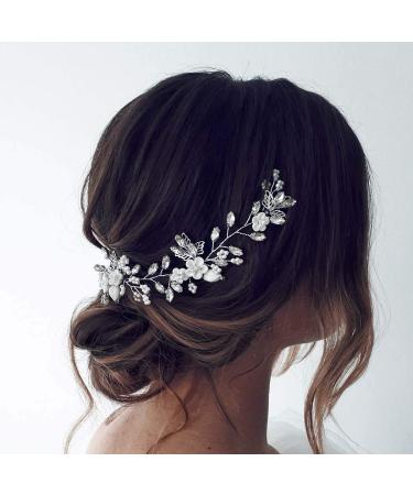 Rose Gold Bridal Hair Vine with Crystal Pearls and Rhinestones - Wedding Headband for Women - Buy Online on GoSupps.com