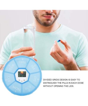 Brrnoo Automatic Medication Reminder with Timer | 7-Day Pill Organizer with Backlight - Blue - Buy Online on GoSupps.com