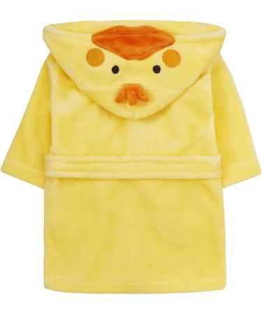 Baby Boy Girl Yellow Duck Novelty Dressing Gown 0-6 Months | Plush Fleece Velvet Soft Cosy Robe for Warmth and Comfort - Buy Online on GoSupps.com