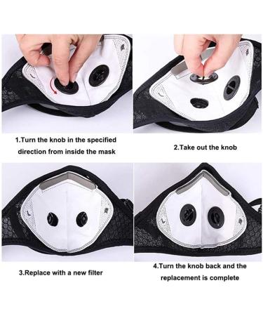 4 Pack Unisex Adjustable Reusable Sport Mask with 8 Filters & Valves, Black Face Cover for Outdoor Activities - Buy Online on GoSupps.com