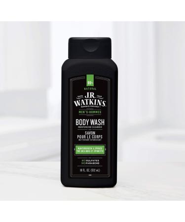 JR Watkins Wintergreen & Spruce Body Wash 6 Pack - Natural Moisturizing Shower Gel for Men and Women - SLS Free, USA Made and Cruelty Free - 18 Fl Oz (Pack of 6) - Buy Online on GoSupps.com