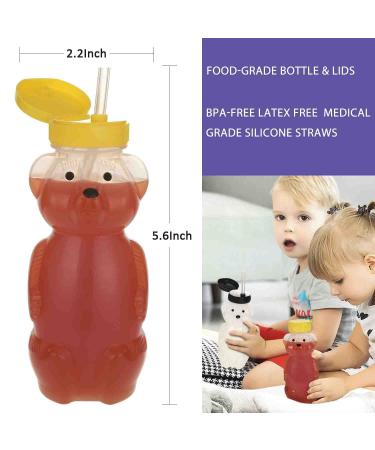 Honey Bear 8oz Straw Cups 2 Pack - Speech and Feeding Therapy Sippy Bottles with Flexible Straws and Cleaning Tools - Leak-Proof, Food-Grade, BPA Free - Buy Online on GoSupps.com