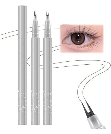 Black Eyeliner Black Double Tip Eyeliner Pencil for Eye - Waterproof Natural Lower Eyelashes Liner Black Make Up Pens for Girls Women Gray Brown - Buy Online on GoSupps.com