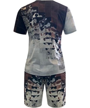 BEUU Mens 2PCS Sports Set | 2022 Summer Outfits | 3D Lion Print T-Shirt & Casual Shorts | Athletic Tracksuit in Blue, Black, White, Green | Chambray Shirt | Zipper Classic Design - Buy Online on GoSupps.com