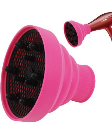 Nxbuynef Blow Dryer Attachment | Heat Resistant Silicone Hair Dryer Vent Hood Foldable - Soft Blow Dryer Accessory Multifunctional Hair Styling Supplies for Girls pink - Buy Online on GoSupps.com