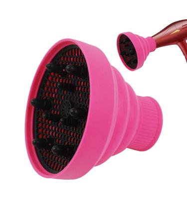 Huaxingda Blow Dryer Attachment | Foldable Silicone Hair Dryer Nozzle Heat Resistant | Soft Multifunctional Universal Hair Dryer Accessories for Hair Styling pink