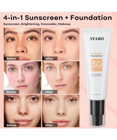 Tinted Sunscreen for Face - SPF 50 Hydrating Sun Essence | Lightweight Travel Size | UVA/UVB Protection (Beige 50ml - Buy Online on GoSupps.com
