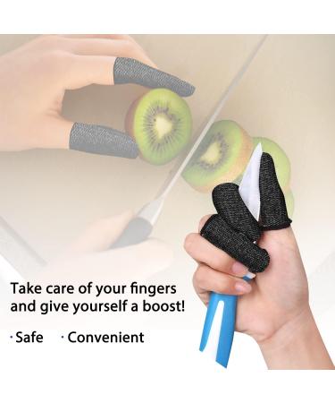 RIVIEVAL 12 Pcs Reusable Finger Cots - Non Slip Thumb Protector for Cut Resistant Kitchen Work - Black - Buy Online on GoSupps.com