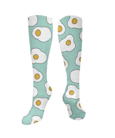 Eggs Mint Egg Print Breakfast Food Eggs Bacon Egg Friederei compression socks for women & men circulation 15-20 mmHg is the best support for sporty running cycling