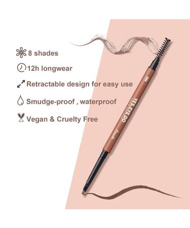 Dark Brown Eyebrow Pencil - Dual-sided Mechanical Brow Pen for Precise Filling & Sculpting - Longlasting & Water-resistant - Chocolate Shade - Buy Online on GoSupps.com