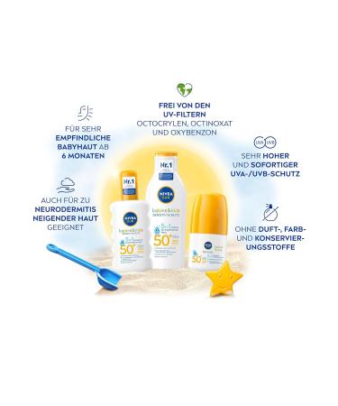 Nivea Sun Babies & Kids Sensitive Protection Sunscreen Roll-On SPF 50+ | Waterproof Kids Sun Milk for Safe Outdoor Fun - Buy Online on GoSupps.com