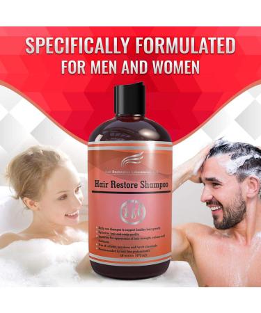 Hair Restoration Laboratories Hair Restore Shampoo - DHT Blocker for Hair Loss Prevention - Sulfate-Free, Color Safe, Daily Use - 16 oz - Men and Women - Buy Online on GoSupps.com