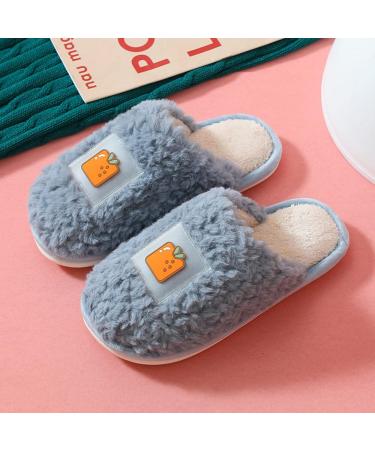 Diabetic Slippers Cute and Comfortable Cotton Slippers Thick-Soled Plush Confinement Shoes-Blue_42-43 Anti-Skid Rubber Sole Blue 11-12 US