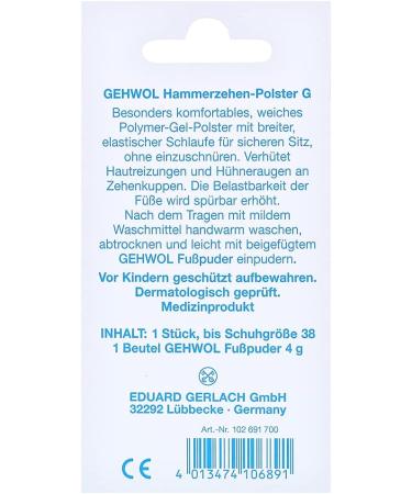 Buy GEHWOL Hammer Toe Pad G Small Right - Comfort & Relief for Hammer Toes | International Shipping Available - Buy Online on GoSupps.com