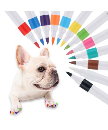 Dog Nail Polish | 12 Colors of Dog Nail Polish Quick-Drying Pens | Waterproof Fade-Resistant Pet-Friendly Formula Grooming Supplies for Small Animals