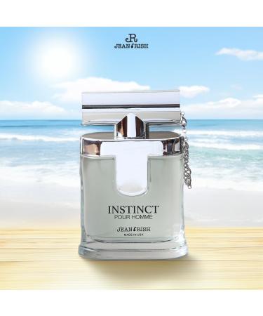 Jean Rish Instinct Pour Homme Eau De Toilette - Perfume for Men (3.4 Fl Oz / 100ml) with Ambergis Mandarine Orange & Sea Notes - Long Lasting and Luxury Fragrance - Buy Online on GoSupps.com