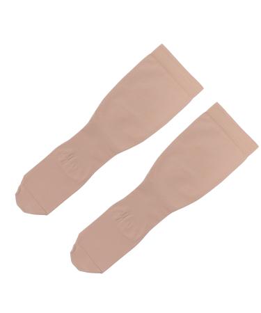 Compression Socks 23-32 mmHg High Elastic Compression Stockings Knee High Unisex Prevent Swelling and Pain (Nude)(L)