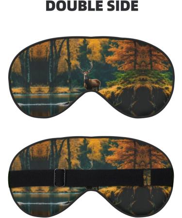 Deer Bear Moose Print Unisex Eye Mask | Soft Light-Blocking Sleeping Mask for Comfortable Sleep - Buy Online on GoSupps.com
