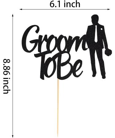 Arthsdite 1Pc Groom to Be Cake Topper Future Mr Engagement Wedding Bachelor Party Decoration Supplies - Black Glitter - Buy Online on GoSupps.com