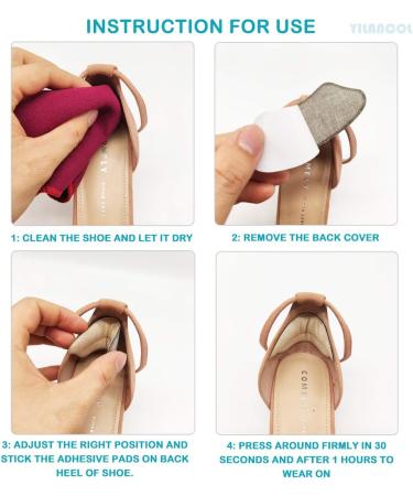 4 Pairs Suede Heel Grips Liners - Prevent Heel Slipping and Rubbing - Self-Adhesive Inserts for Men and Women - Buy Online on GoSupps.com