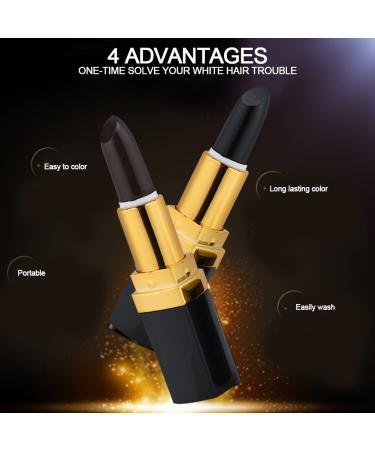 Temporary Lipstick Hair Dye Pen for White Hair - One-Time Coverage Hair Color Tool (Black Brown) | Best eCommerce Solutions - Buy Online on GoSupps.com