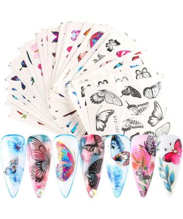 Manicure Adhesive Holographic DIY 3D Butterfly-shapeNail Decals Nail Art Nail Stickers - Buy Online on GoSupps.com