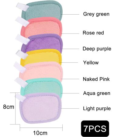 SHUBEIEUMI 7 Pack Washable Reusable Makeup Remover Pads Soft Reusable Makeup Remover Cloths for Face Eyes Lips - Buy Online on GoSupps.com