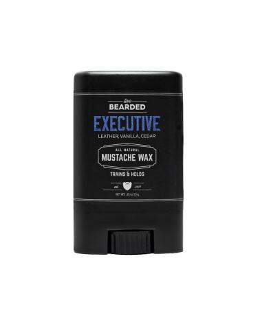 Live Bearded: Mustache Wax - Executive - 0.35 Oz - Medium Hold - All-Natural Ingredients with Beeswax, Lanolin, Jojoba Oil and Essential Oils for Fragrance - Medium Hold - Made in the USA