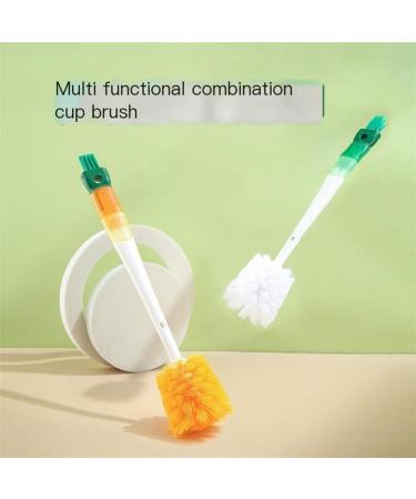 Versatile 5-in-1 Cup Brush and Baby Bottle Cleaner - Long Reach Handle with Carrot-Shaped Bristles for Thorough Cleaning and Easy Grip (Color : Light Green) - Buy Online on GoSupps.com