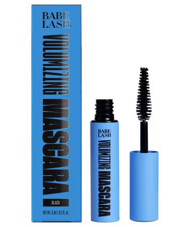Babe Original - Babe Lash Volumizing Mascara – wischfest, langlebig and keine Klumpenformel, aufbaubares Volumen, wasserabweisend, 3 ml, dramatisches Schwarz