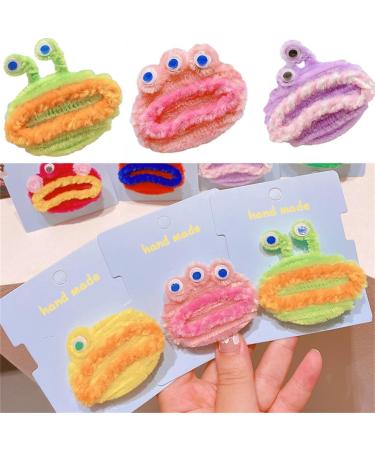 PLCPDM Creative Large Mouth Frog Shape Hairpin for Girls Taking Photo Hair Barrettes Aesthetics Plush Hair Accessories Red - Buy Online on GoSupps.com
