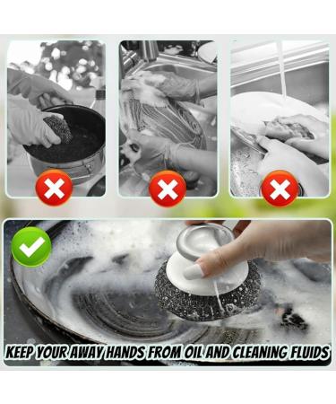 Taozers Stainless Steel Scrubber with Handle Heavy Duty Pot Scrubbers Dish Scrubber Cleaning Brush Wash for Dish - Buy Online on GoSupps.com