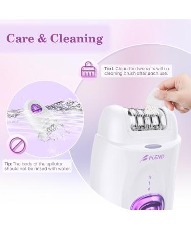 Facial Epilator for Women with 2 Speeds - Cordless 2-in-1 Epilator and Shaver with LED Light in Purple - Ideal for Face, Body, Armpit, Bikini, and Leg Hair Removal - Buy Online on GoSupps.com