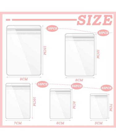 50pcs Transparent Small Ziplock Plastic Bags Jewelry Gift Reclosable  Storage Bag Packaging Clear PVC Self Sealing Pouches