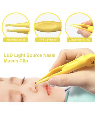 2 Pack Baby Nose and Ear Cleaner - Safe Booger and Wax Removal Tool with Light - Nose Tweezers for Infants, Toddlers, Adults (Yellow) - Buy Online on GoSupps.com