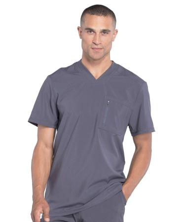 Cherokee Infinity Men Scrubs Top Tuckable V-Neck CK910A Large Pewter