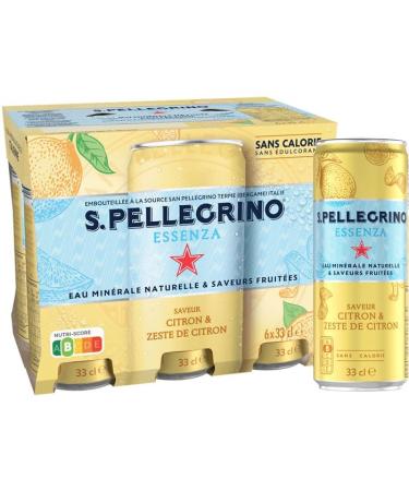 SAN PELLEGRINO Essenza Eau min rale naturelle gazeuse citron 6 x 33 cl
