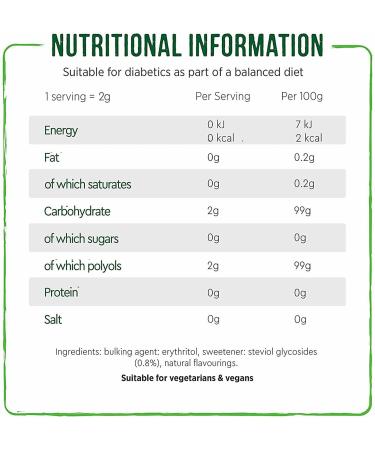 Pure Via Stevia Leaf Sweetener Beads 1kg - Natural Value Pack Equivalent to 2kg Sugar - Buy Internationally - Buy Online on GoSupps.com