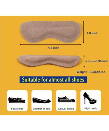 Leather Heel Inserts for Women & Men - Cushioned Heel Grips for Loose Shoes - 8 Pairs (Brown & Nude) - Enhance Shoe Fit & Comfort - Buy Online on GoSupps.com