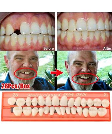 GDZTBS Resin False Teeth - 28pcs Synthetic Fake Teeth Model | Durable Temporary Dentures for International Shipping - Buy Online on GoSupps.com