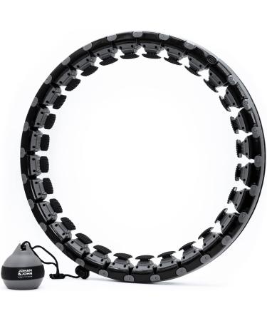 Johan & John Smart Weighted Hula Hoop - Infinity Hoop for Weight Loss & Fitness - Scandinavian Design - 28 Detachable Knots - Carrying Bag - Black - Buy Online on GoSupps.com