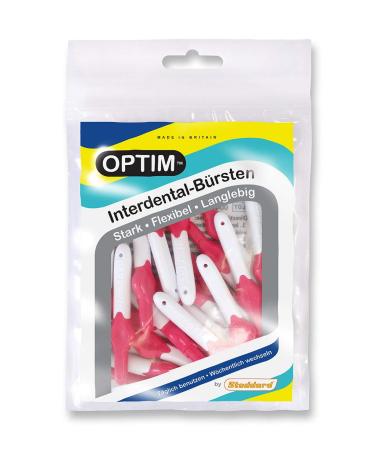 OPTIM interdental brushes pack of 25 pink 0.4mm size 0
