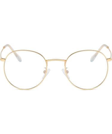 Joxigo Blue Light Filter Glasses | Retro Round Metal Frame | Anti-Fatigue & UV Protection | Includes Glasses Case - Buy Online on GoSupps.com