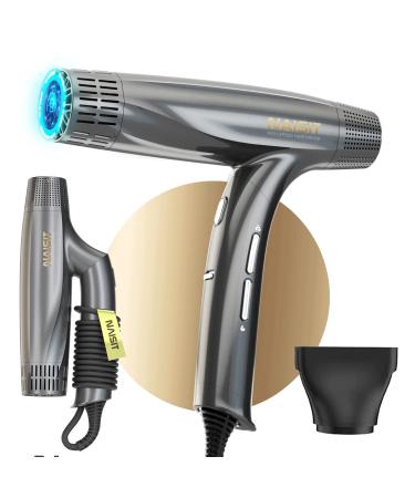 LASRZ Anti-Static Salon Foldable Hair Dryer - Fast Drying in 2 Minutes Professional Travel Hair Blow Dryer High Speed Low Noise Constant Temperature Hair Care 3 Heating/Speed Settings